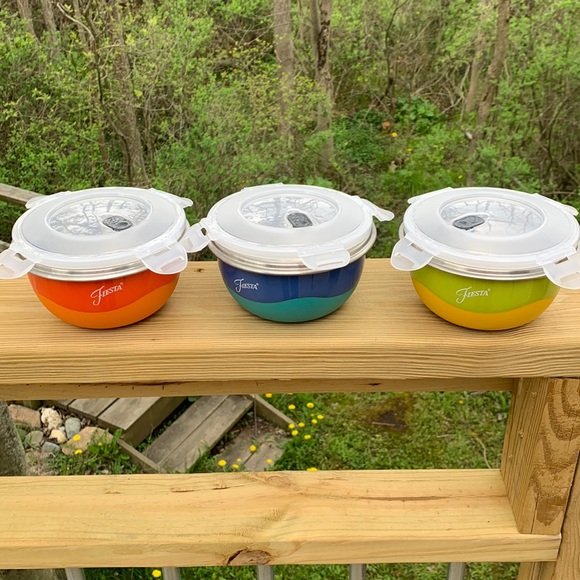 Fiesta Kitchen Fiesta Microwave Safe Stainless Steel Bowls Poshmark